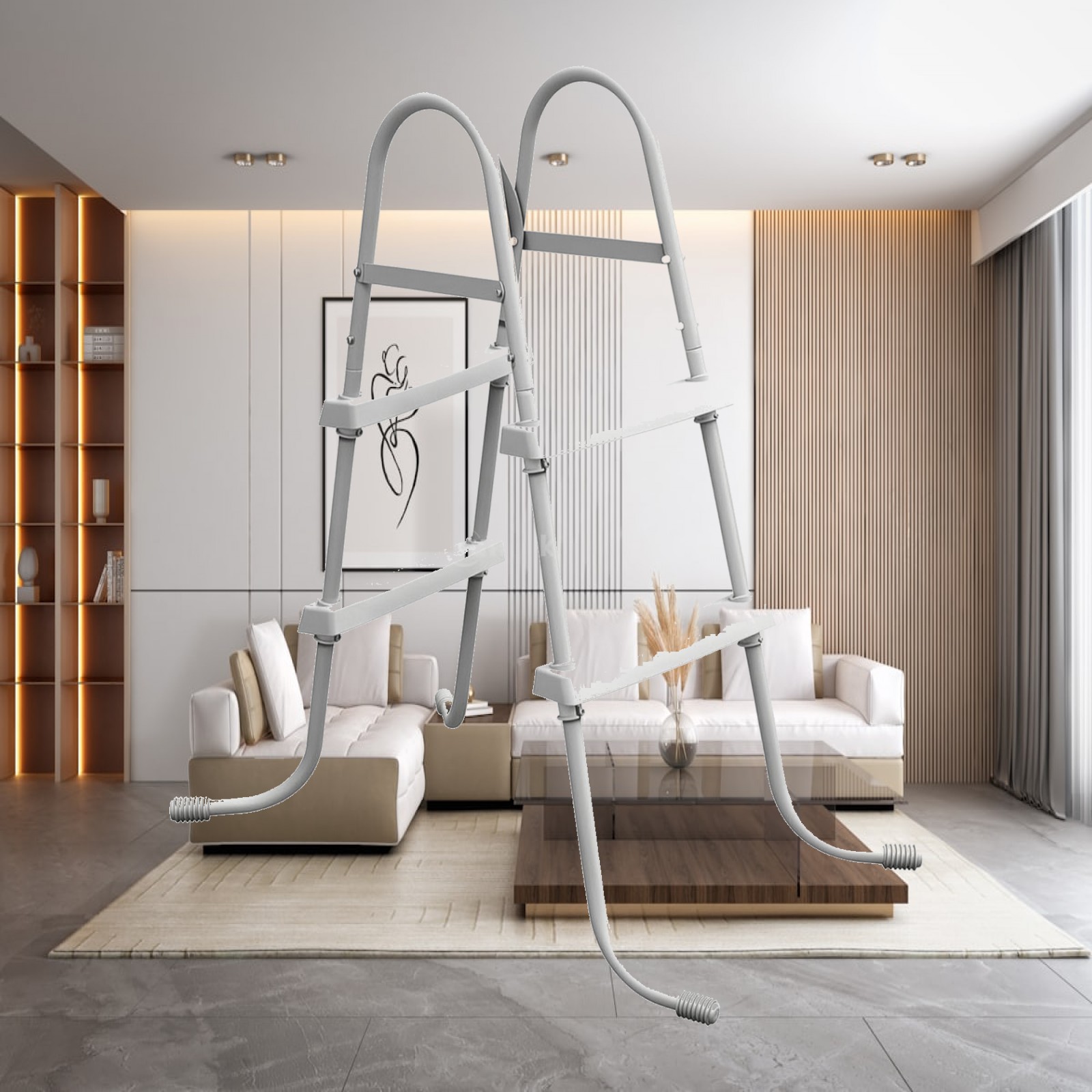 Pool Ladder Above Ground - A字型プールラダー、安定した地上設置型プールラダー、耐久性があり、家族や裏庭のプールに安全です。