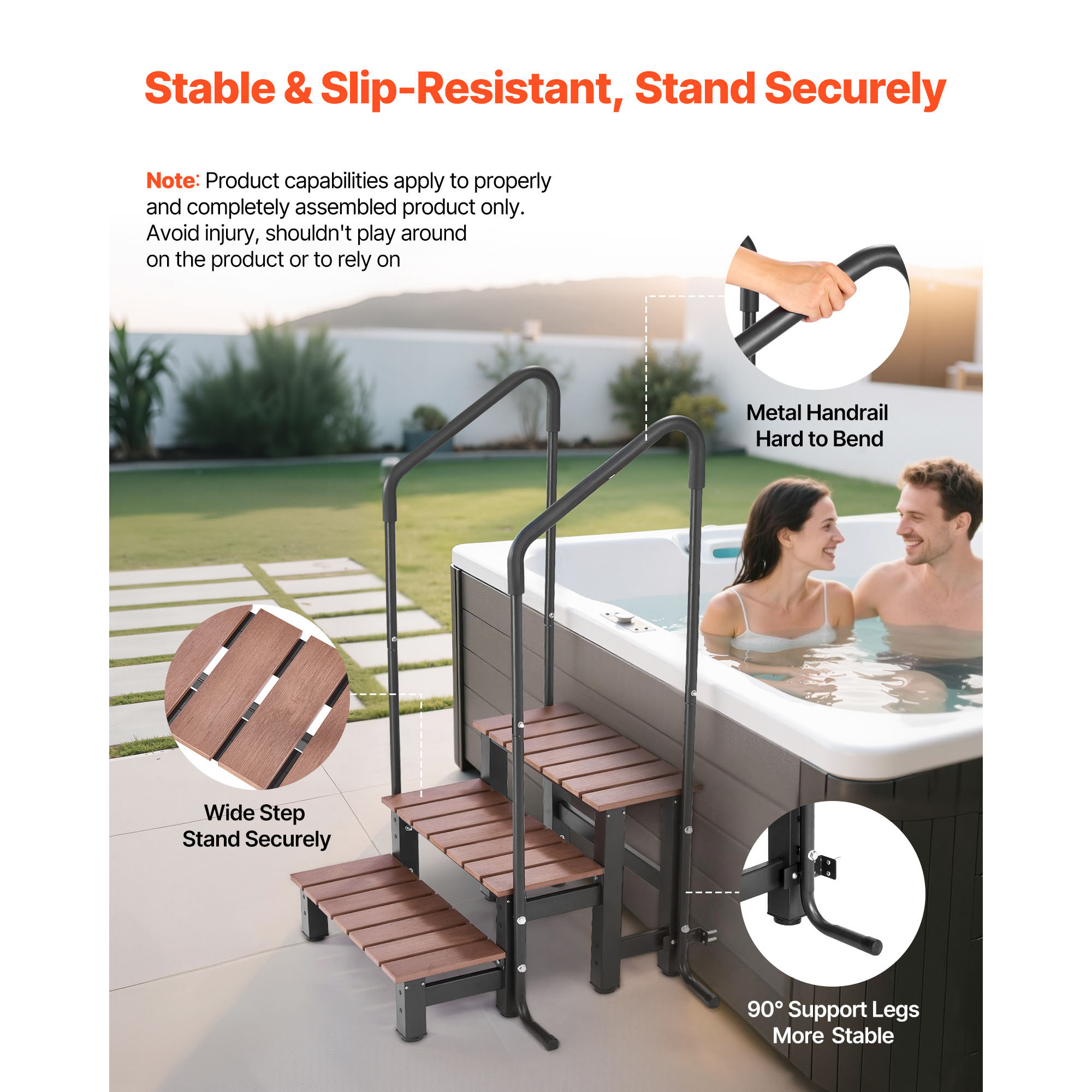 VEVOR ホットタブ用階段（2段/3段）、屋外用スパ階段、 - Pool Ladder Above Ground のレビューと価格
