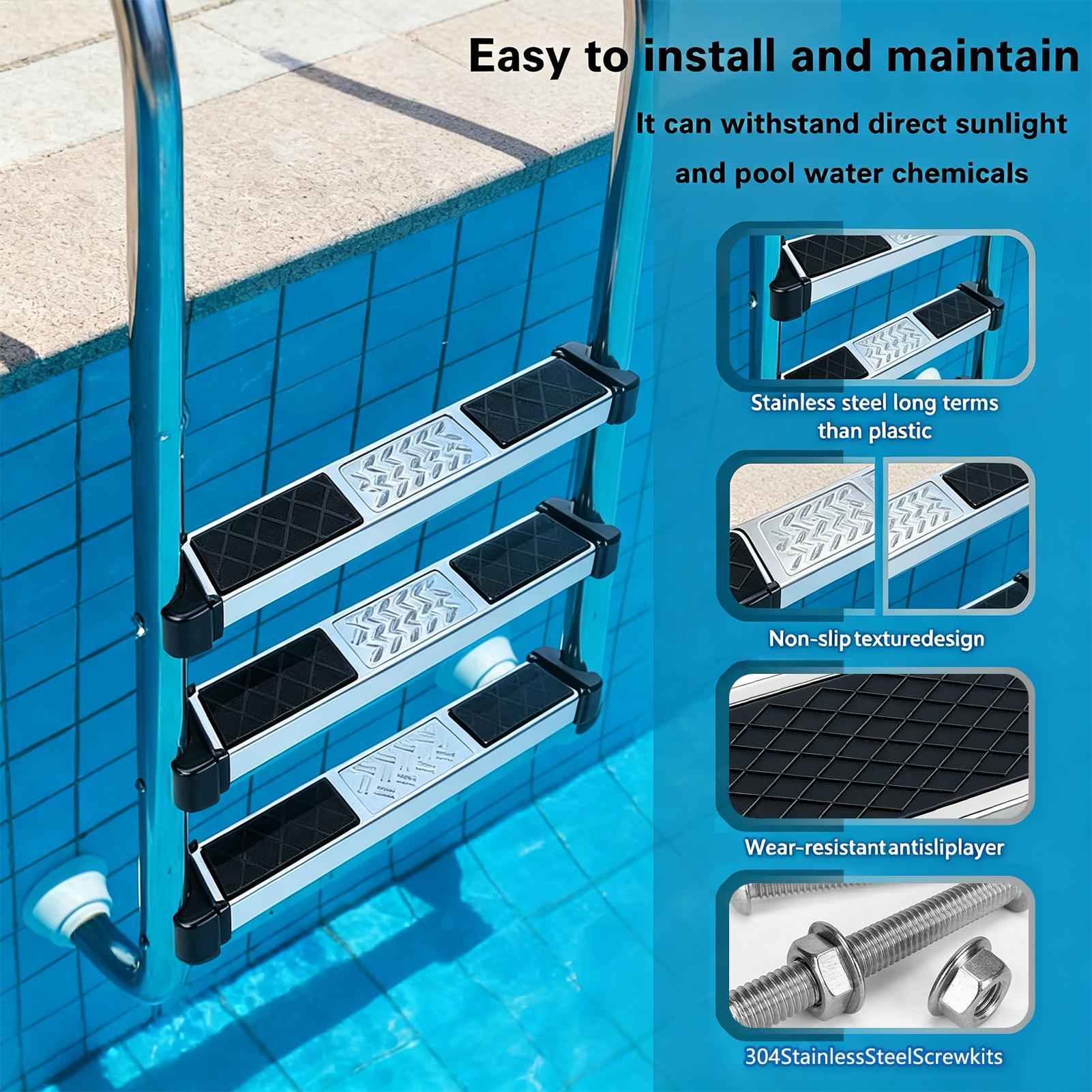 埋め込み式プール用はしごステップ 1.9インチ ステンレス鋼 - Pool Ladder Above Ground のレビューと価格