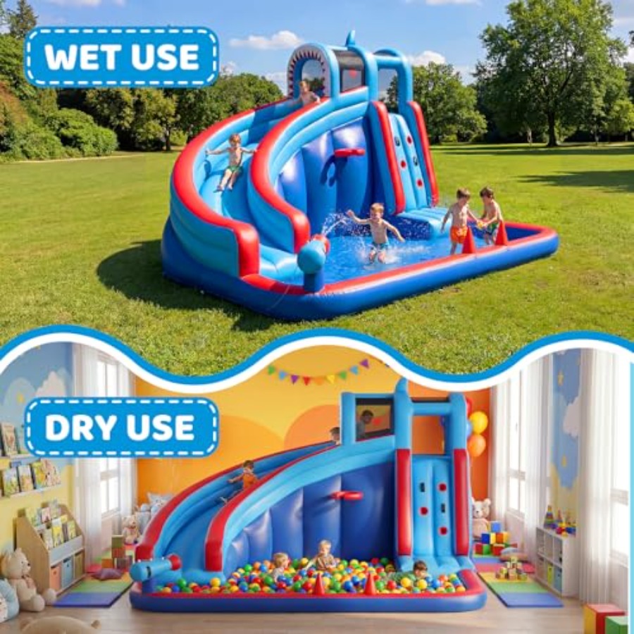 子供用裏庭用インフレータブルウォータースライド、450W送風 - Water Slide Inflatable のレビューと価格