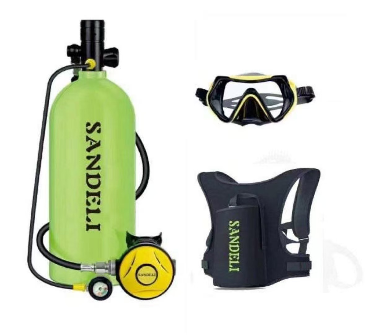 メーカー製4リットルスキューバタンクレギュレーターとフルフェ - Snorkel Mask Full Face のレビューと価格