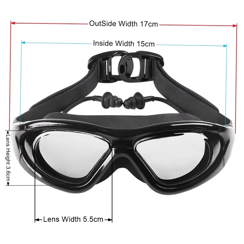 近視-男性と女性のための防曇スプレー付きシリコン水泳用ゴーグ - Swim Goggles Anti Fog Uv のレビューと価格