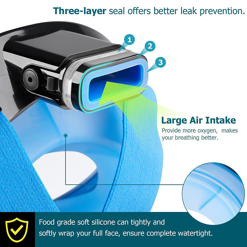 アップグレードされた呼吸システムを備えたフルフェイスダイビン - Snorkel Mask Full Face のレビューと価格