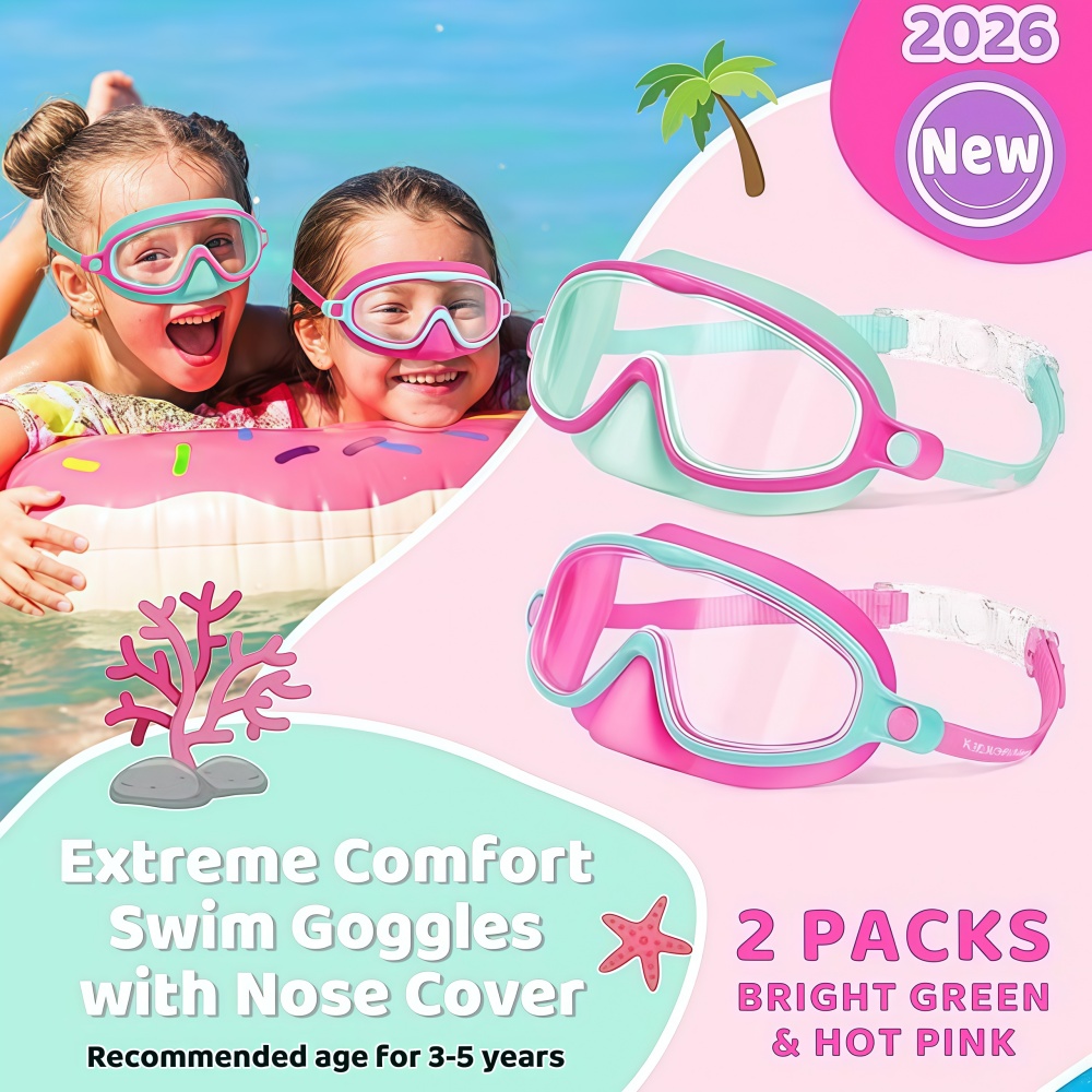 子供用スイムゴーグル ノーズカバー付き UV耐衝撃 広視野  - Swim Goggles Anti Fog Uv のレビューと価格
