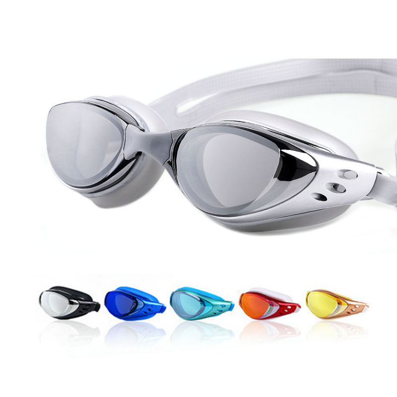 電気メッキ近視-1〜10歳の男性と女性のための防水フラットダ - Swim Goggles Anti Fog Uv のレビューと価格