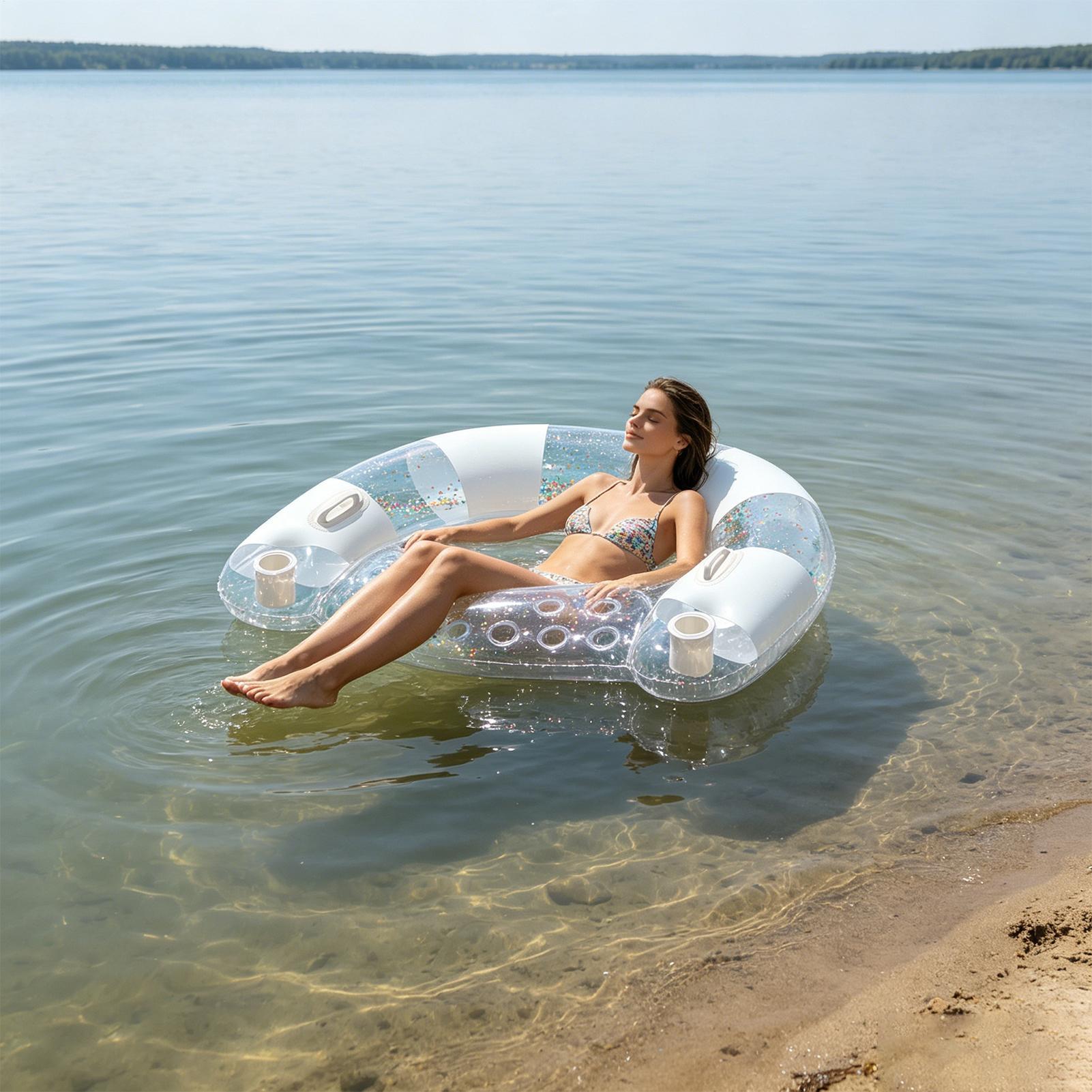 プール用ラウンジャーフロート、膨脹式ラウンジシート、湖、川、 - Pool Lounger Inflatable のレビューと価格
