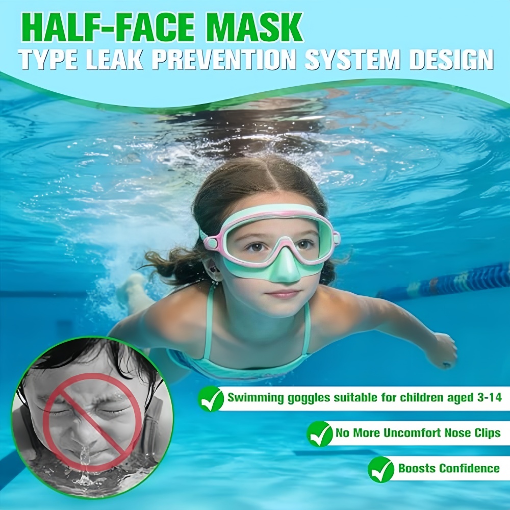 子供用スイミングゴーグル ノーズカバー付き 広視野ダイビング - Swim Goggles Anti Fog Uv のレビューと価格