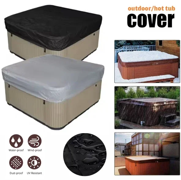 スパホットタブダストカバーバスタブスイミングプール防水屋外落 - Pool Cover Waterproof のレビューと価格