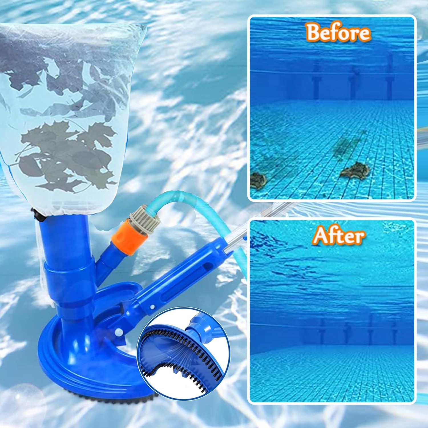 60インチプール掃除機、ハンドヘルド伸縮ポール、ポータブルツ - Pool Vacuum Manual のレビューと価格